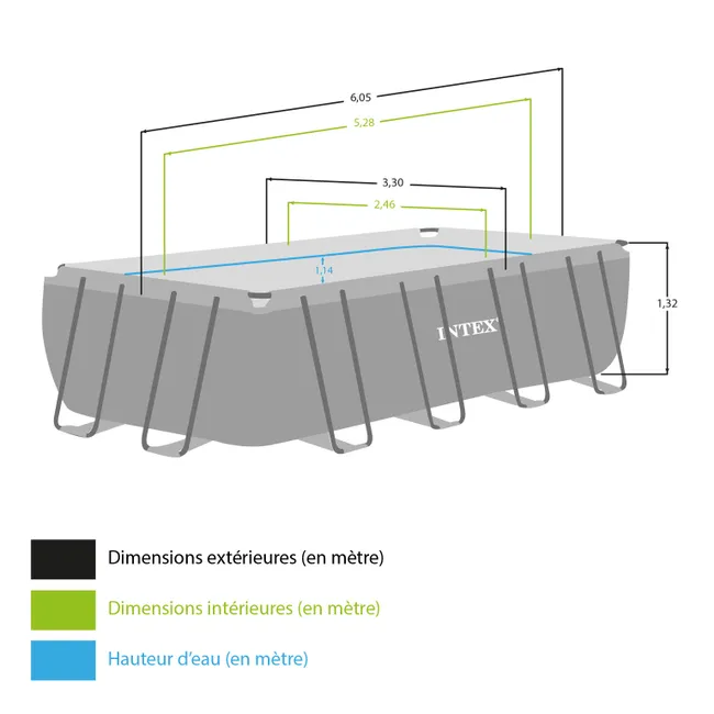 Piscine tubulaire INTEX Ultra XTR rectangulaire L. 5,49 x l. 2,74 x H. 1,32 m - illustration 3