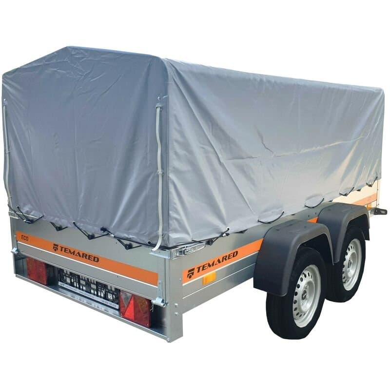 Remorque bâchée double essieu TEMA 263X125 cm ECO2612/2 Gris - illustration 2